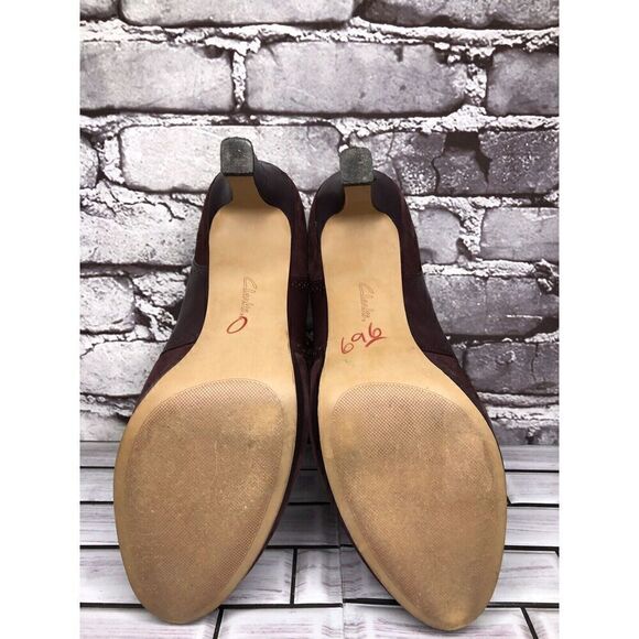 Clarks Artisan Purple Suede Leather Lace Up MaryJane Heels Women’s Sz 9M US/40EU - Picture 12 of 16